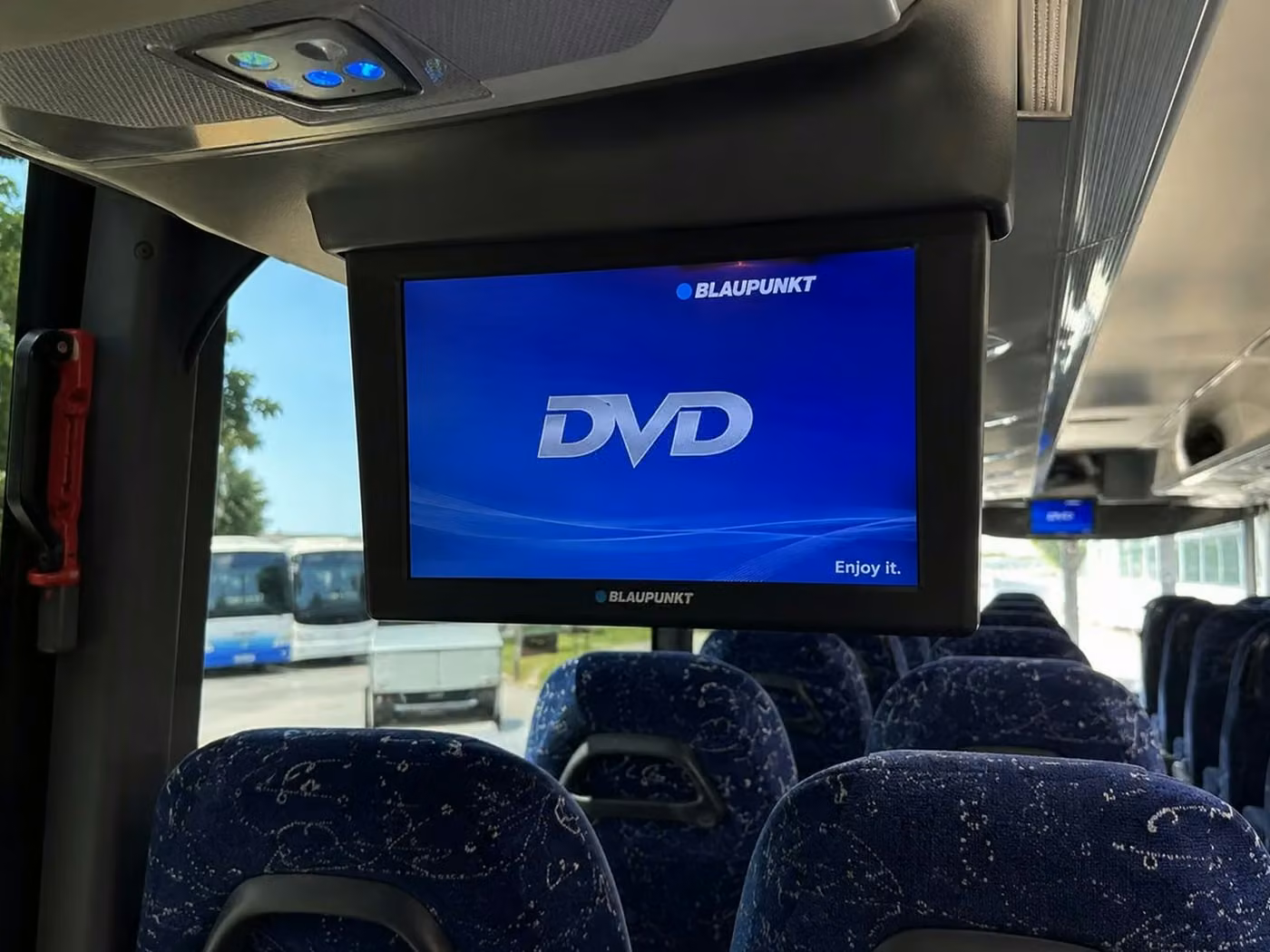 tucker 56 passenger charter bus tvs
