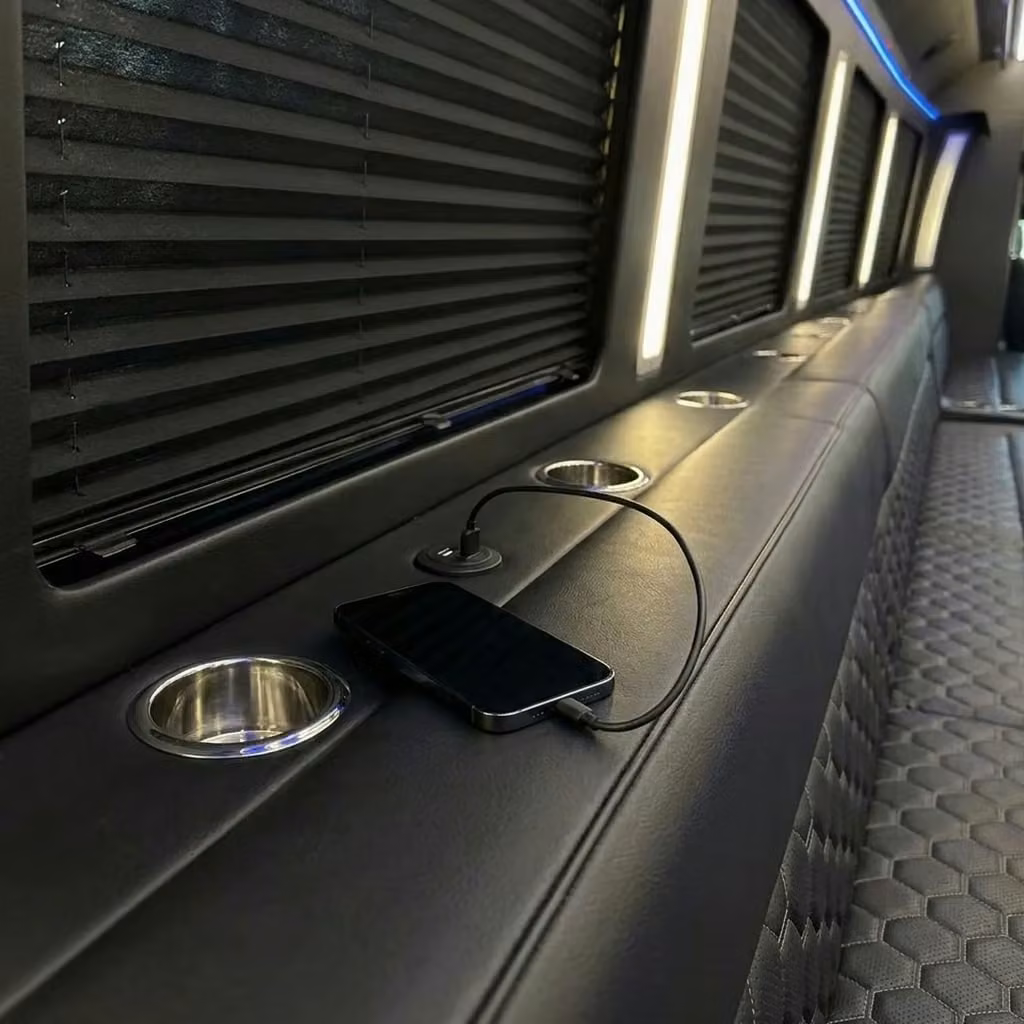 tucker party bus usb charging